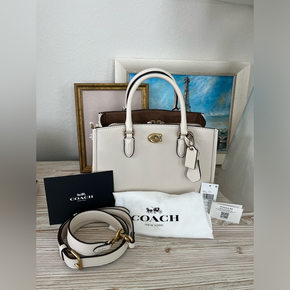 COACH Bag NEW Brooke Carryall 28 Crossbody Handbag Turn Lock White